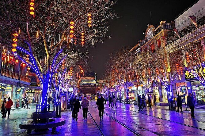 Beijing Private Night Walking Tour: Qianmen Street, Tian'ammen Square and Wangfujing Street - Tiananmen Square and the National Flag area: the night is beautiful, but queues are real