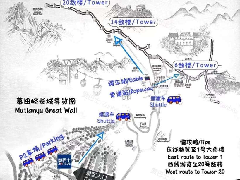 Mutianyu Great Wall Bus, Departure 8/9/10am, Return 3/4/5pm - The 1.5-hour ride north: what the schedule actually buys you
